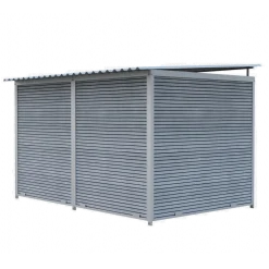 Chenil Eleveur Pro en WPC Gris 3 m x 2 m - barreaux