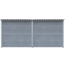 Chenil Eleveur Pro en WPC Gris 4 m x 2 m - barreaux