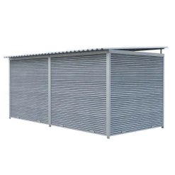 Chenil Eleveur Pro en WPC Gris 4 m x 2 m - barreaux