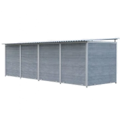Chenil Eleveur Pro WPC Gris - Double - 6 m x 2 m - barreaux