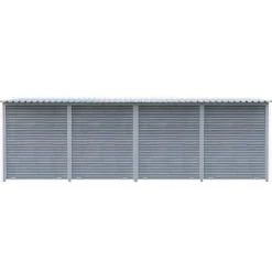 Chenil Eleveur Pro WPC Gris - Double - 6 m x 2 m - barreaux