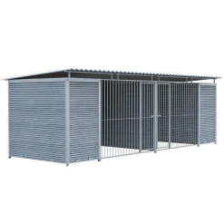 Chenil Eleveur Pro WPC Gris - Double - 6 m x 2 m - barreaux
