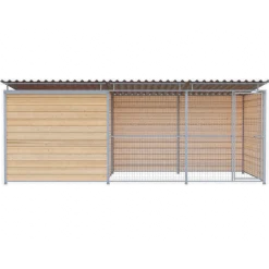 Chenil Eleveur Super Pro en bois - 5 m x 2 m - grillage