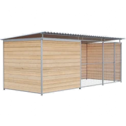 Chenil Eleveur Super Pro en bois - 5 m x 2 m - grillage
