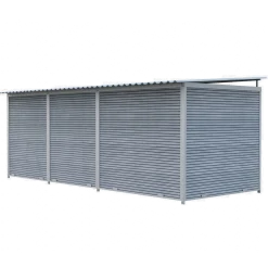 Chenil Eleveur Super Pro en WPC Gris - 5 m x 2 m - barreaux
