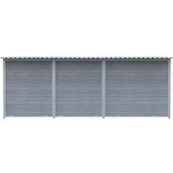 Chenil Eleveur Super Pro en WPC Gris - 5 m x 2 m - grillage