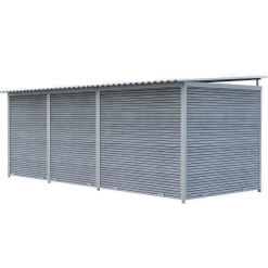 Chenil Eleveur Super Pro en WPC Gris - 5 m x 2 m - grillage