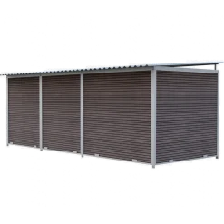 Chenil Eleveur Super Pro en WPC Brun - 5 m x 2 m - grillage