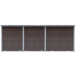 Chenil Eleveur Super Pro en WPC Brun - 5 m x 2 m - grillage