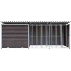 Chenil Eleveur Super Pro en WPC Brun - 5 m x 2 m - barreaux