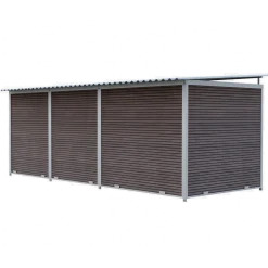 Chenil Eleveur Super Pro en WPC Brun - 5 m x 2 m - barreaux