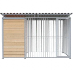 Chenil Junior en bois - 3 m x 2 m - barreaux