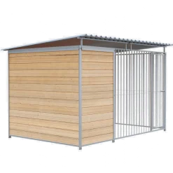 Chenil Junior en bois - 3 m x 2 m - barreaux