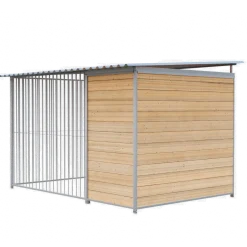 Chenil Junior en bois - 3 m x 2 m - barreaux