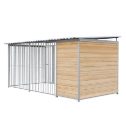 Chenil Junior en bois - 4 m x 2 m - barreaux