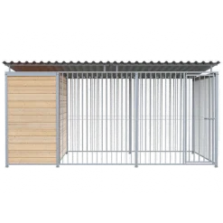 Chenil Junior en bois - 4 m x 2 m - barreaux