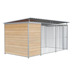Chenil Junior en bois - 4 m x 2 m - barreaux