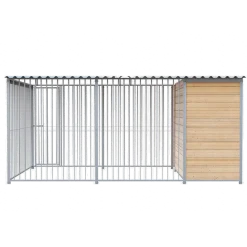 Chenil Junior en bois - 4 m x 2 m - barreaux