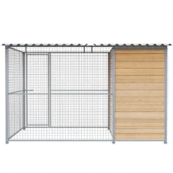 Chenil Junior en bois - 3 m x 2 m - grillage