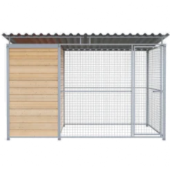 Chenil Junior en bois - 3 m x 2 m - grillage