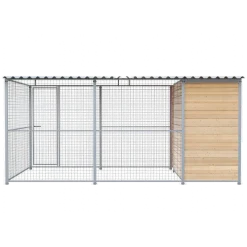 Chenil Junior en bois - 4 m x 2 m - grillage
