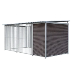 Chenil Junior WPC Brun - 4 m x 2 m - barreaux