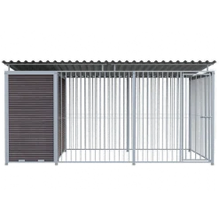 Chenil Junior WPC Brun - 4 m x 2 m - barreaux