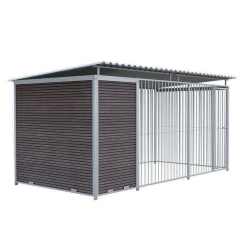 Chenil Junior WPC Brun - 4 m x 2 m - barreaux