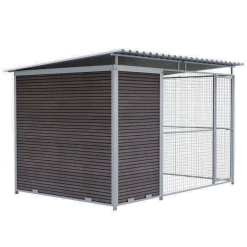 Chenil Junior WPC Brun - 3 m x 2 m - grillage
