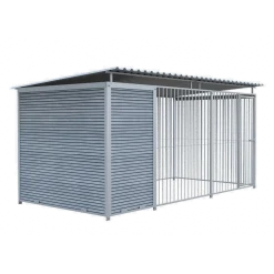 Chenil Junior WPC Gris - 4 m x 2 m - barreaux