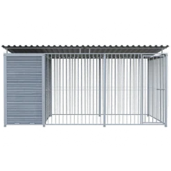 Chenil Junior WPC Gris - 4 m x 2 m - barreaux