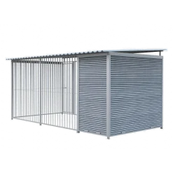 Chenil Junior WPC Gris - 4 m x 2 m - barreaux