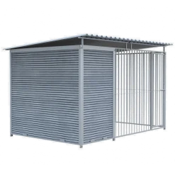 Chenil Junior WPC Gris - 3 m x 2 m - barreaux