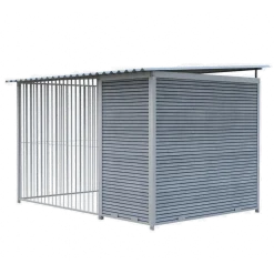 Chenil Junior WPC Gris - 3 m x 2 m - barreaux