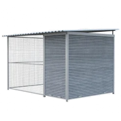 Chenil Junior WPC Gris - 3 m x 2 m - grillage