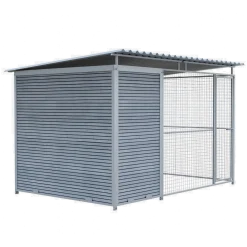 Chenil Junior WPC Gris - 3 m x 2 m - grillage