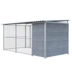 Chenil Junior WPC Gris - 4 m x 2 m - grillage