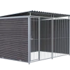 Chenil MKS composite WPC BRUN - ETERNA - 3 x 2 m - facade barreaux 8 cm