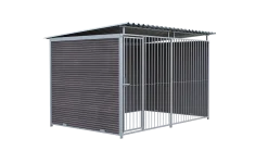 Chenil MKS composite WPC BRUN - ETERNA - 3 x 2 m - facade barreaux 8 cm