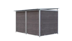 Chenil MKS composite WPC BRUN - ETERNA - 3 x 2 m - facade barreaux 8 cm