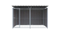 Chenil MKS composite WPC BRUN - ETERNA - 3 x 2 m - facade barreaux 8 cm