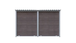 Chenil MKS composite WPC BRUN - ETERNA - 3 x 2 m - facade barreaux 8 cm