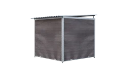 Chenil MKS composite WPC BRUN - ETERNA - 2 x 2 m - facade barreaux 8 cm