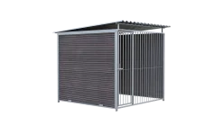 Chenil MKS composite WPC BRUN - ETERNA - 2 x 2 m - facade barreaux 8 cm
