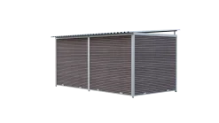 Chenil MKS composite WPC BRUN - ETERNA - 4 x 2 m - facade barreaux 8 cm
