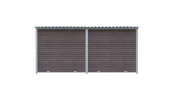 Chenil MKS composite WPC BRUN - ETERNA - 4 x 2 m - facade barreaux 8 cm