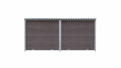 Chenil MKS composite WPC BRUN - ETERNA - 4 x 2 m avec séparation - facade barreaux 8 cm