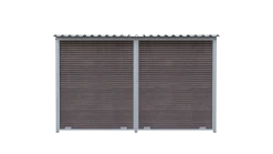 Chenil MKS composite WPC BRUN - ETERNA - 3 x 2 m - facade grillage 50 x 50 mm