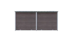 Chenil MKS composite WPC BRUN - ETERNA - 4 x 2 m - facade grillage 50 x 50 mm