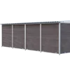 Chenil MKS composite WPC BRUN - ETERNA - 6 x 2 m avec séparation - facade grillage 50 x 50 mm